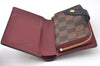 Authentic Louis Vuitton Damier Portefeuille Juliet Wallet N60381 Bordeaux 4424H