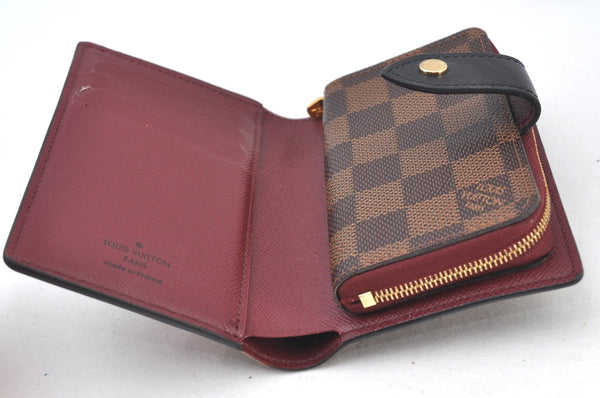 Authentic Louis Vuitton Damier Portefeuille Juliet Wallet N60381 Bordeaux 4424H