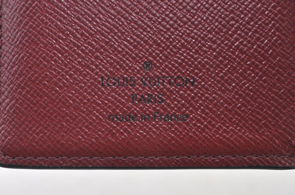Authentic Louis Vuitton Damier Portefeuille Juliet Wallet N60381 Bordeaux 4424H