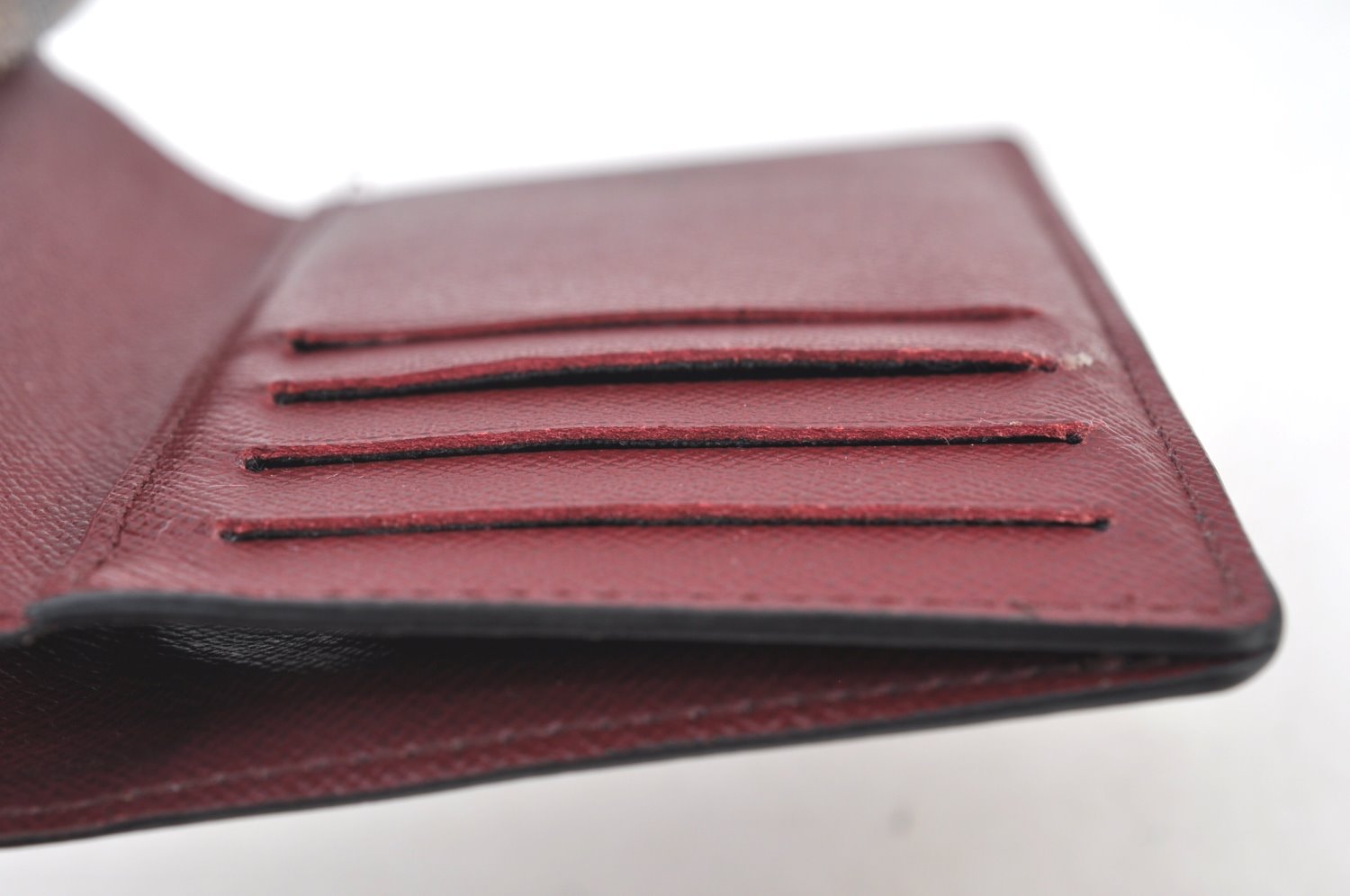 Authentic Louis Vuitton Damier Portefeuille Juliet Wallet N60381 Bordeaux 4424H