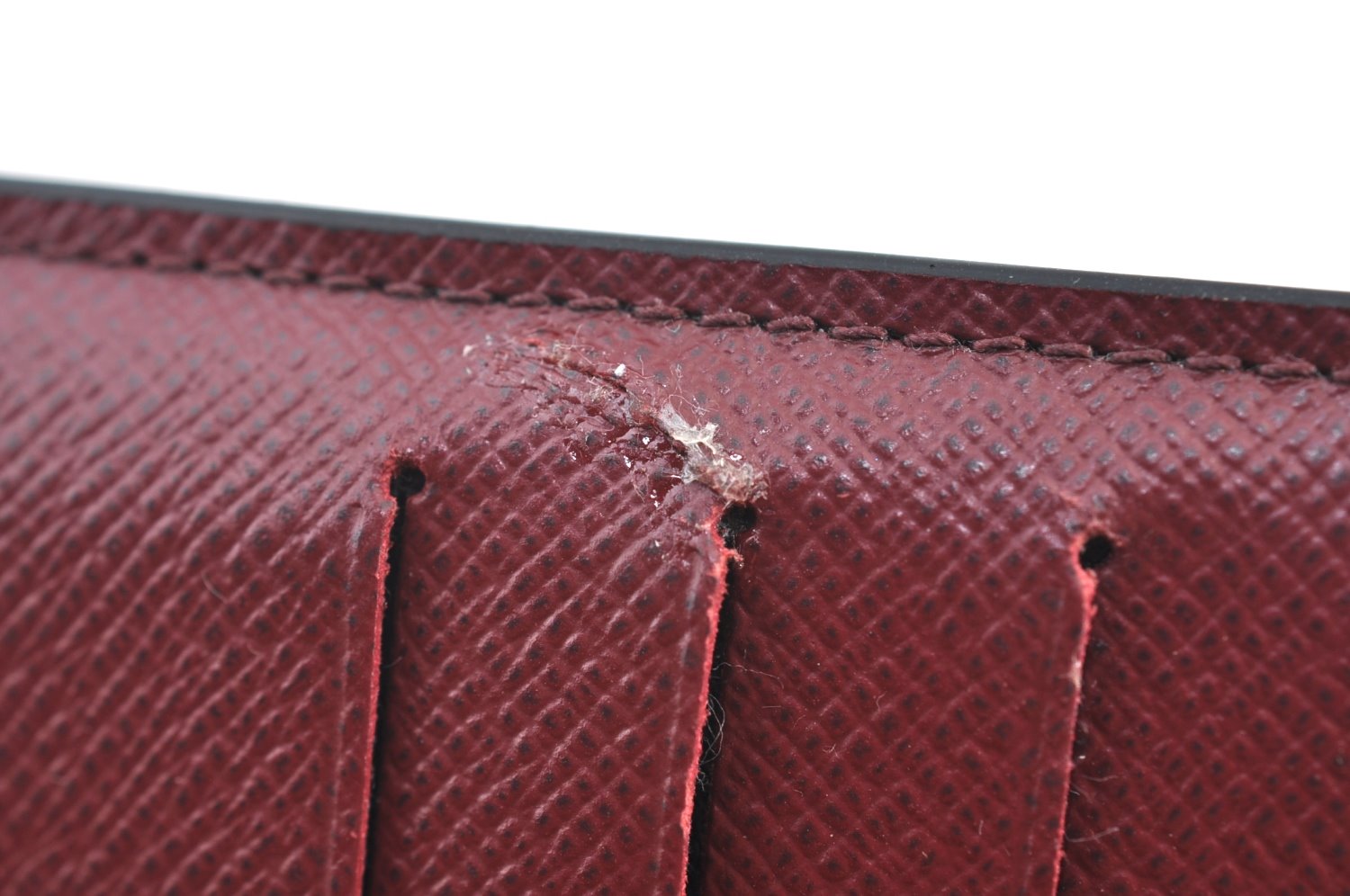 Authentic Louis Vuitton Damier Portefeuille Juliet Wallet N60381 Bordeaux 4424H