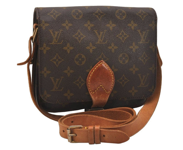 Authentic Louis Vuitton Monogram Cartouchiere MM Shoulder Bag Old Model 4424J