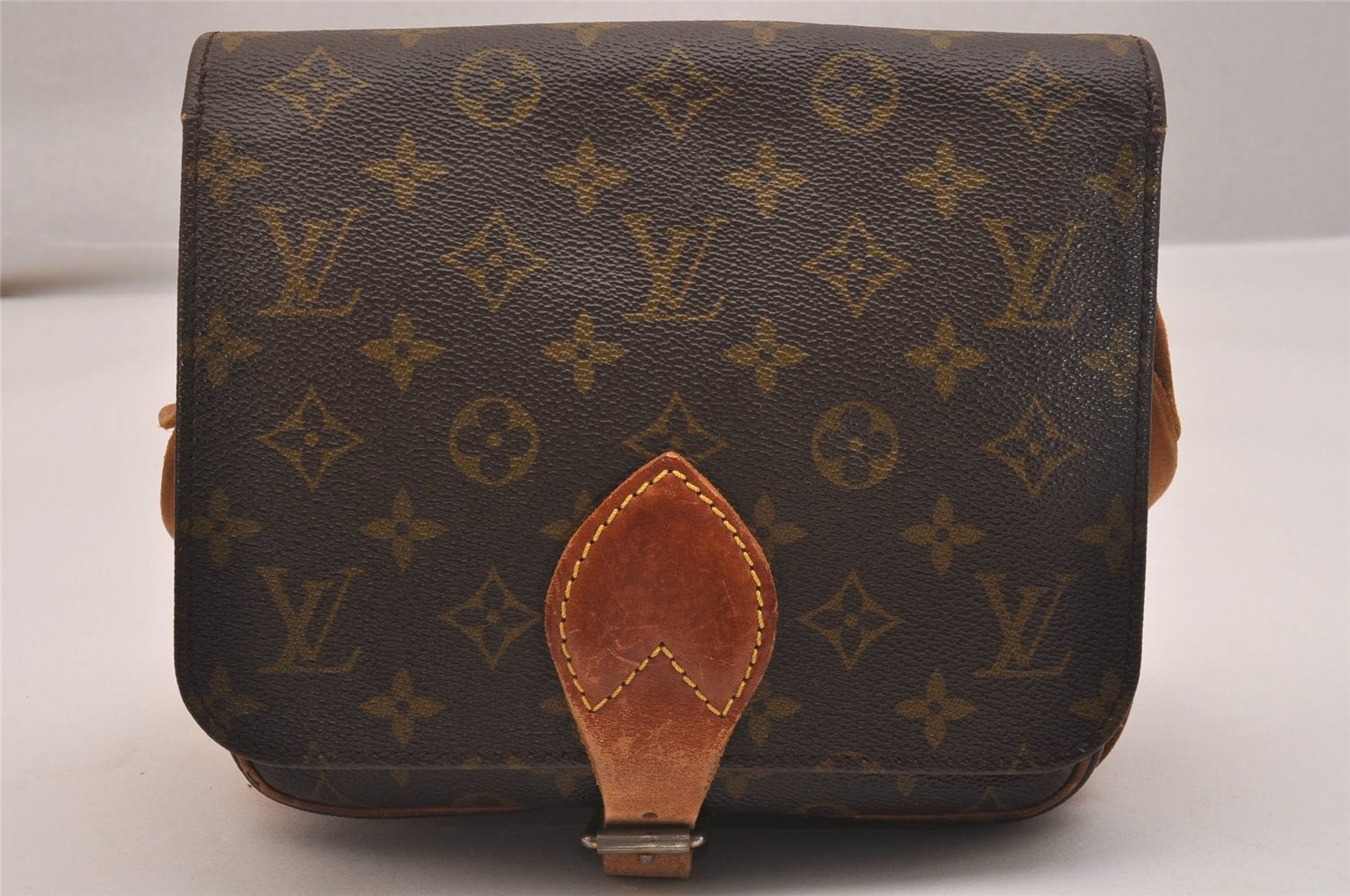 Authentic Louis Vuitton Monogram Cartouchiere MM Shoulder Bag Old Model 4424J