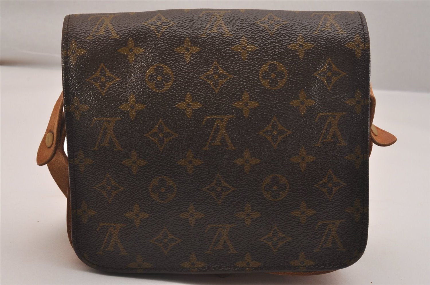 Authentic Louis Vuitton Monogram Cartouchiere MM Shoulder Bag Old Model 4424J
