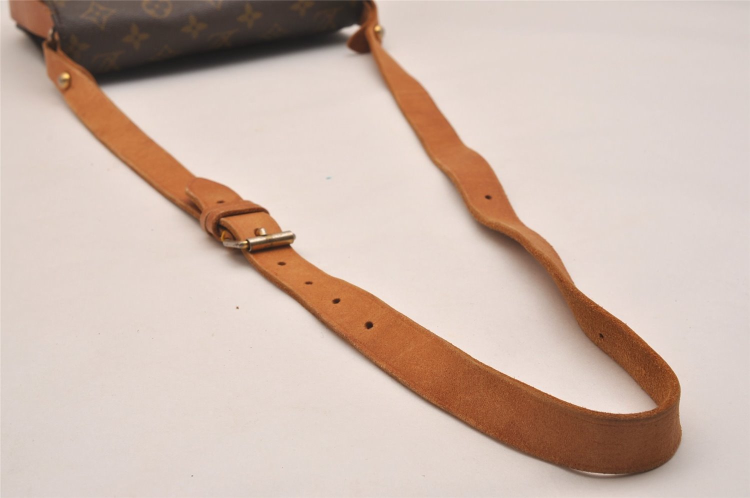 Authentic Louis Vuitton Monogram Cartouchiere MM Shoulder Bag Old Model 4424J