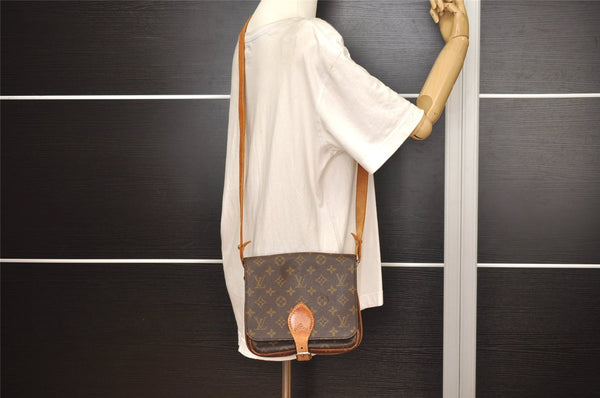 Authentic Louis Vuitton Monogram Cartouchiere MM Shoulder Bag Old Model 4424J