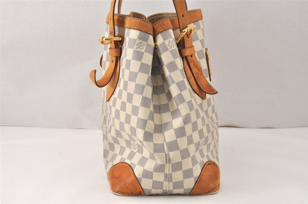 Authentic Louis Vuitton Damier Azur Hampstead MM N51206 Shoulder Tote Bag 4424K