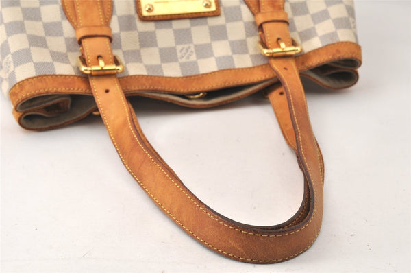 Authentic Louis Vuitton Damier Azur Hampstead MM N51206 Shoulder Tote Bag 4424K