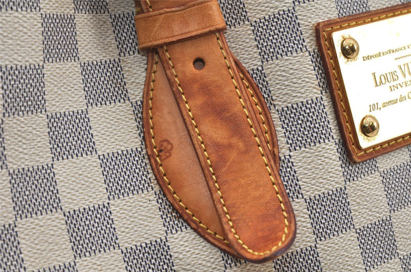 Authentic Louis Vuitton Damier Azur Hampstead MM N51206 Shoulder Tote Bag 4424K