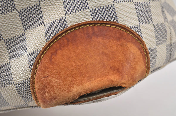 Authentic Louis Vuitton Damier Azur Hampstead MM N51206 Shoulder Tote Bag 4424K