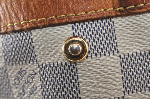 Authentic Louis Vuitton Damier Azur Hampstead MM N51206 Shoulder Tote Bag 4424K