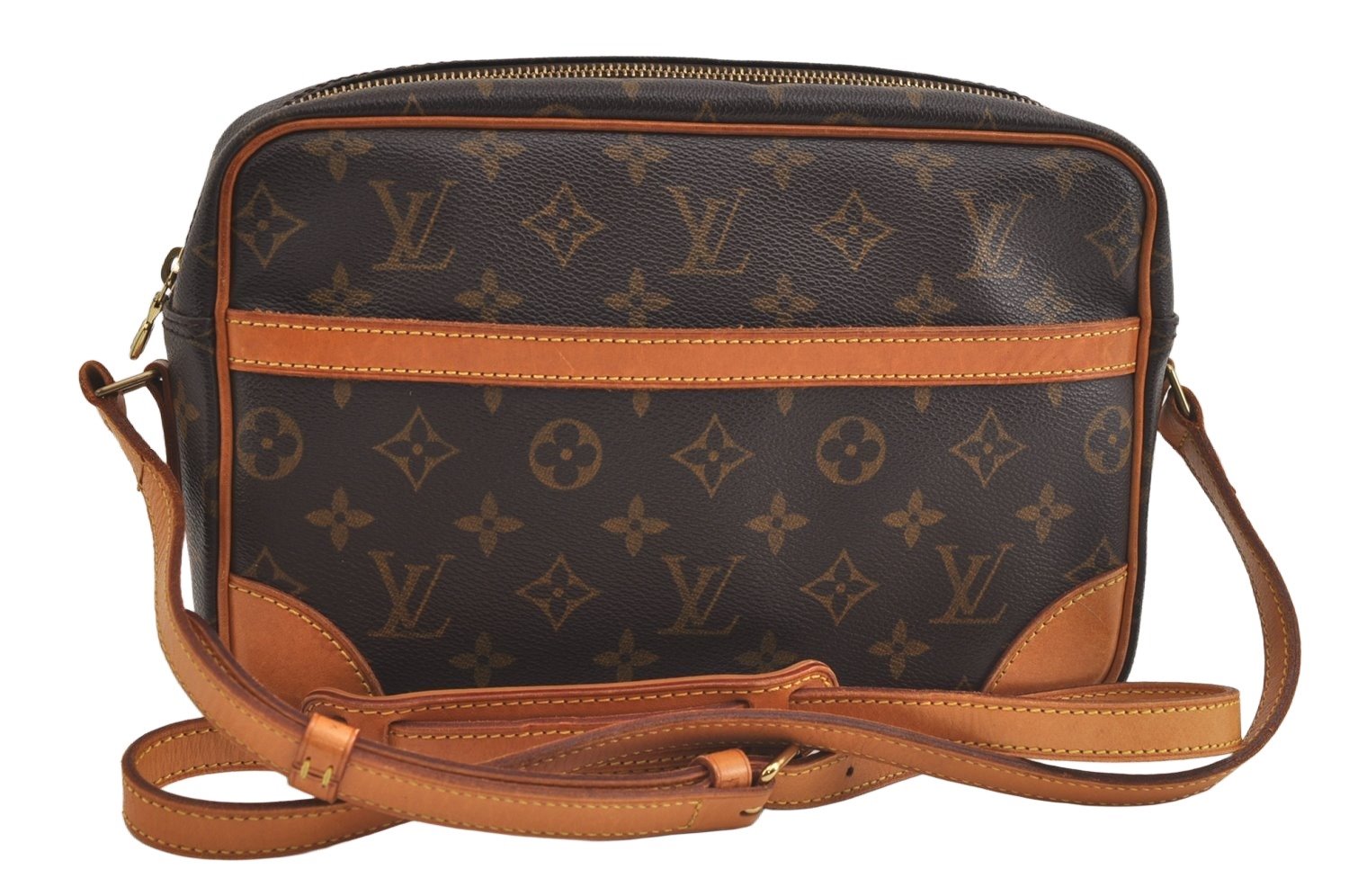 Authentic Louis Vuitton Monogram Trocadero 27 Shoulder Cross Bag M51274 LV 4425K