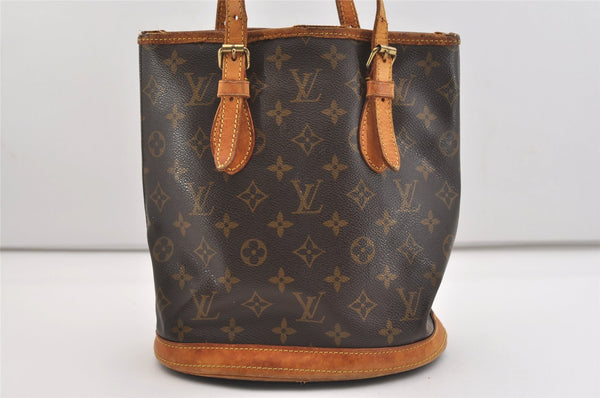 Authentic Louis Vuitton Monogram Bucket PM Shoulder Tote Bag M42238 LV 4426J