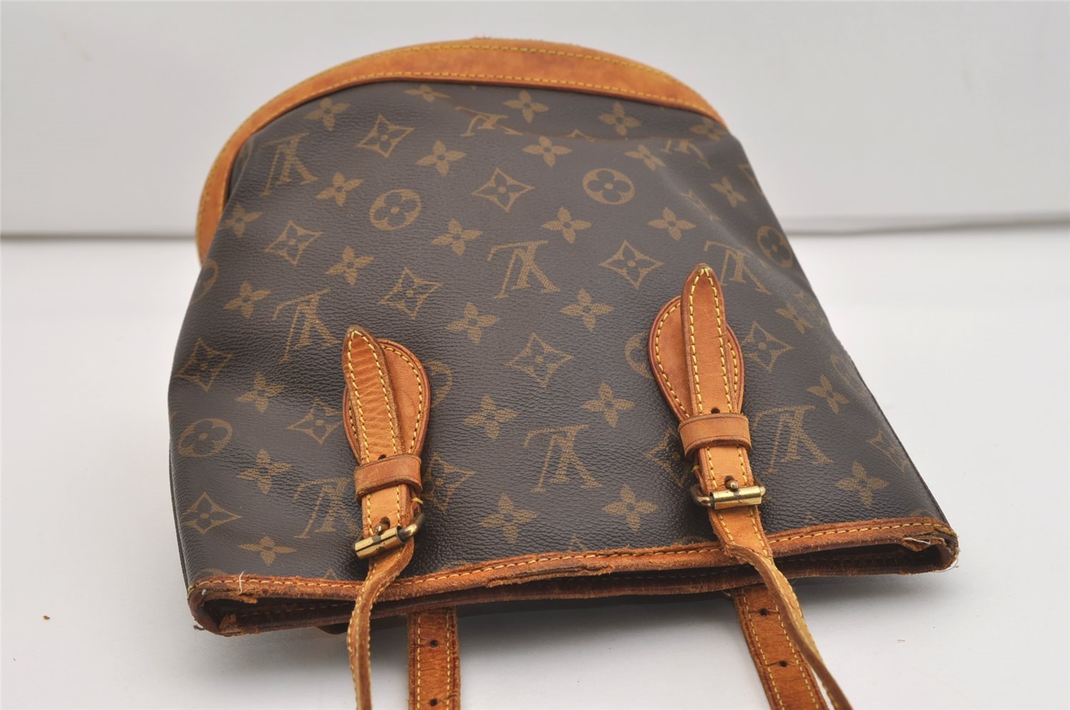 Authentic Louis Vuitton Monogram Bucket PM Shoulder Tote Bag M42238 LV 4426J