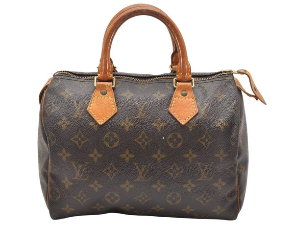 Authentic Louis Vuitton Monogram Speedy 25 Boston Hand Bag M41528 LV 4428K