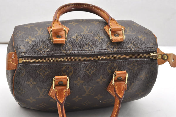 Authentic Louis Vuitton Monogram Speedy 25 Boston Hand Bag M41528 LV 4428K