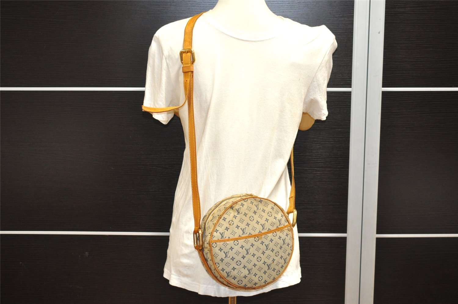 Auth Louis Vuitton Monogram Mini Jeanne GM Shoulder Bag M92000 Blue Junk 4429I