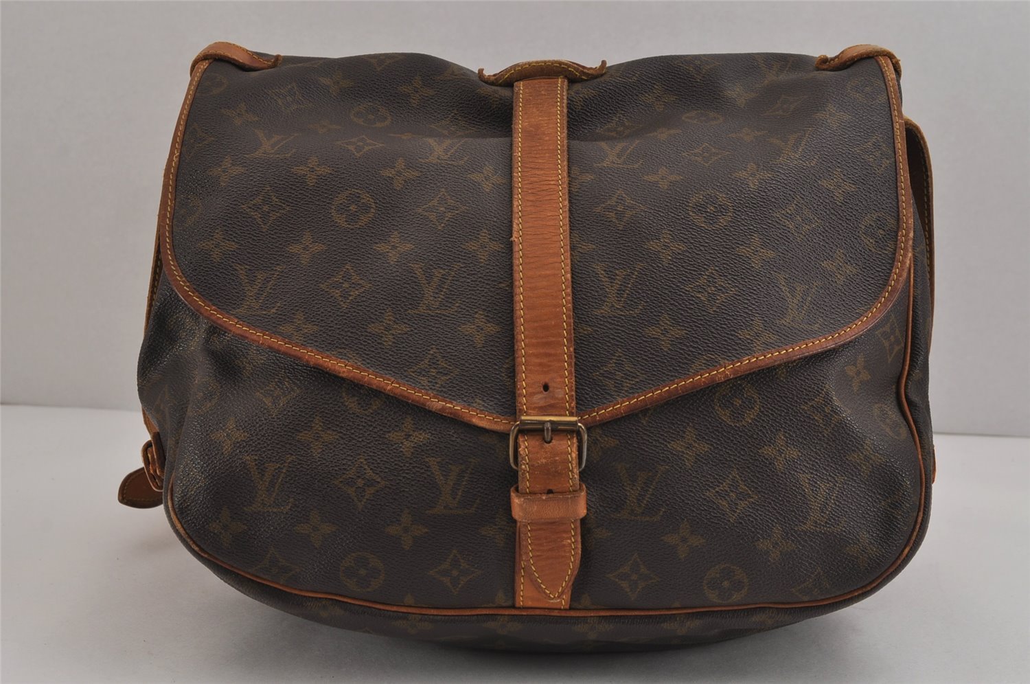 Authentic Louis Vuitton Monogram Saumur 35 Shoulder Cross Bag M42254 LV 4430J