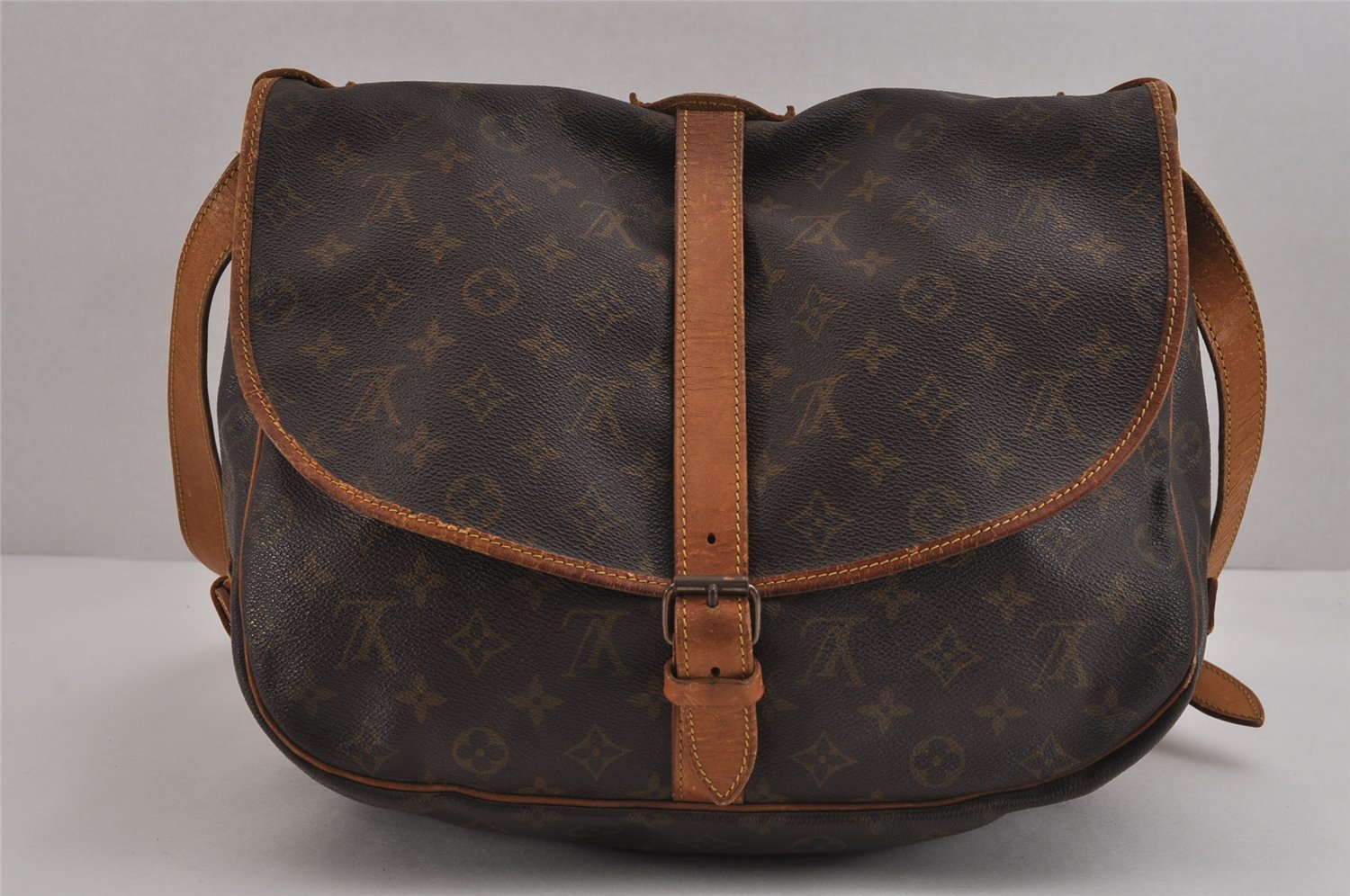 Authentic Louis Vuitton Monogram Saumur 35 Shoulder Cross Bag M42254 LV 4430J
