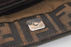 Authentic FENDI Vintage Zucca Hand Tote Bag Purse Canvas Leather Brown 4430K