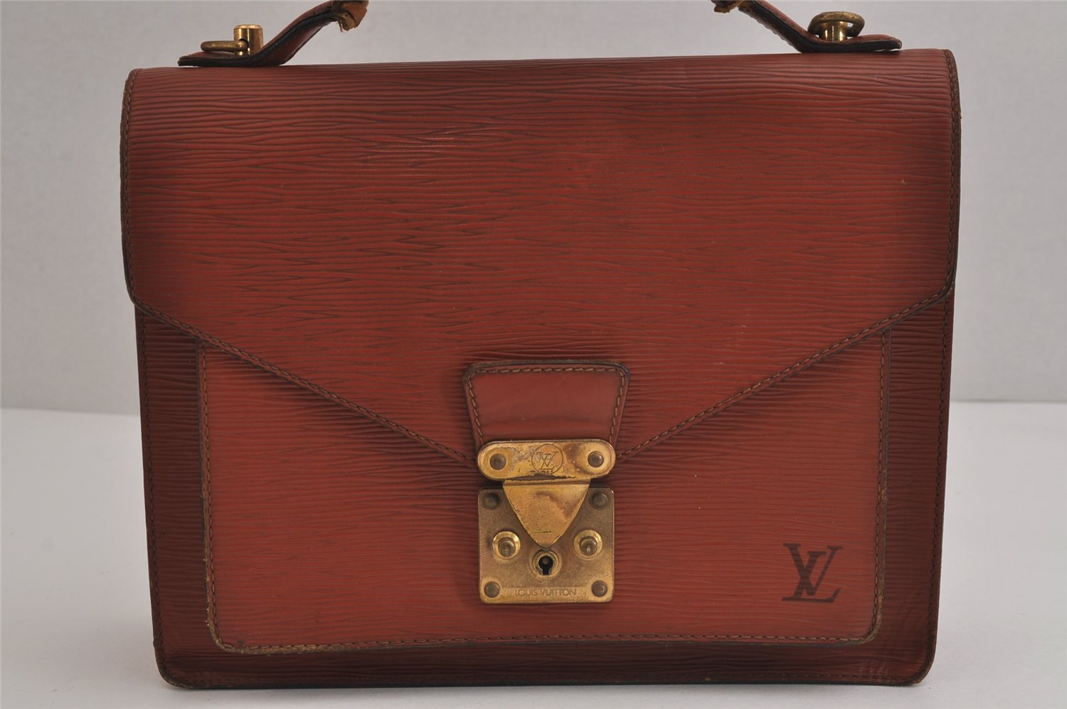 Authentic Louis Vuitton Epi Monceau 2Way Hand Bag Brown M52123 LV Junk 4431J