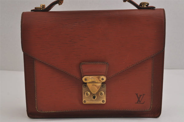 Authentic Louis Vuitton Epi Monceau 2Way Hand Bag Brown M52123 LV Junk 4431J