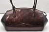 Authentic Louis Vuitton Vernis Sherwood PM Hand Bag Wine Red M91493 LV 4432K