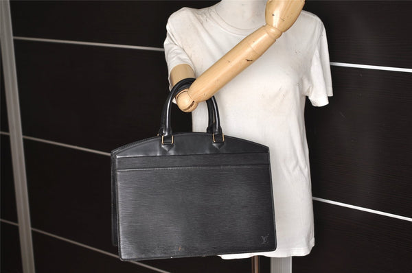 Authentic Louis Vuitton Epi Riviera Hand Bag Black M48182 LV Junk 4433K