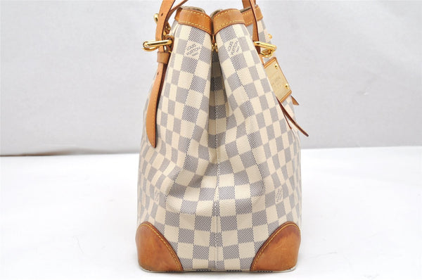 Authentic Louis Vuitton Damier Azur Hampstead MM N51206 Shoulder Tote Bag 4434K
