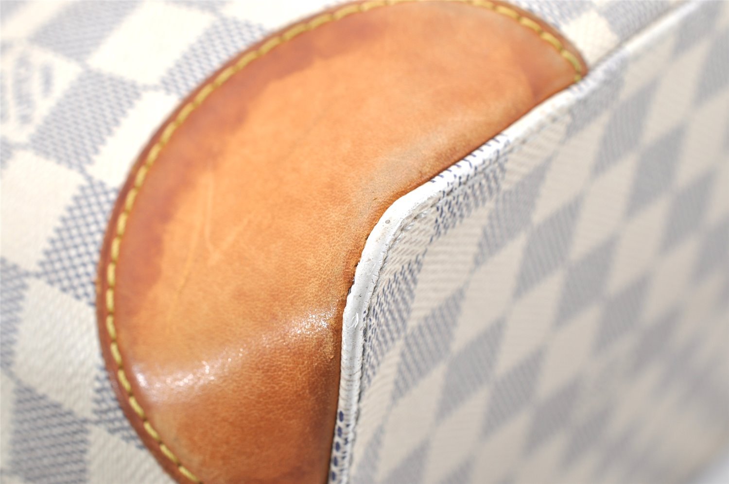 Authentic Louis Vuitton Damier Azur Hampstead MM N51206 Shoulder Tote Bag 4434K