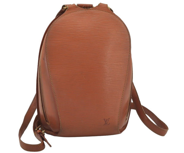 Authentic Louis Vuitton Epi Mabillon Backpack Brown M52233 LV 4435J