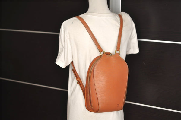 Authentic Louis Vuitton Epi Mabillon Backpack Brown M52233 LV 4435J