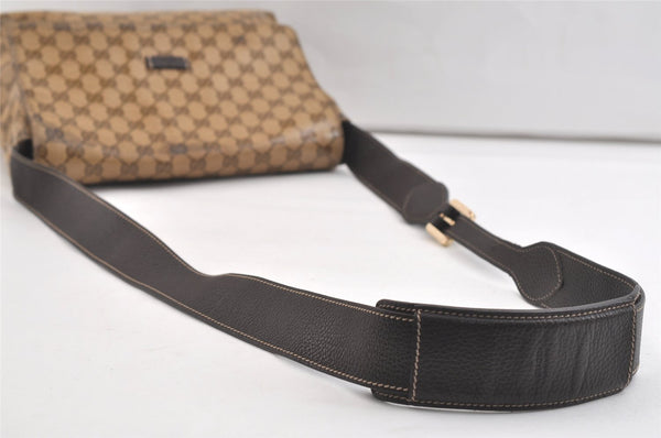 Authentic GUCCI GG Crystal Shoulder Cross Bag GG PVC Leather 272351 Brown 4435K