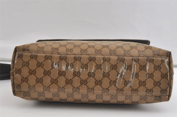 Authentic GUCCI GG Crystal Shoulder Cross Bag GG PVC Leather 272351 Brown 4435K