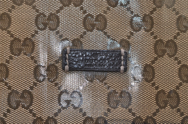 Authentic GUCCI GG Crystal Shoulder Cross Bag GG PVC Leather 272351 Brown 4435K