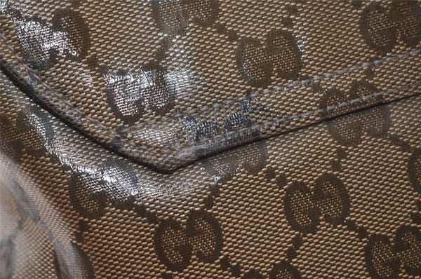 Authentic GUCCI GG Crystal Shoulder Cross Bag GG PVC Leather 272351 Brown 4435K