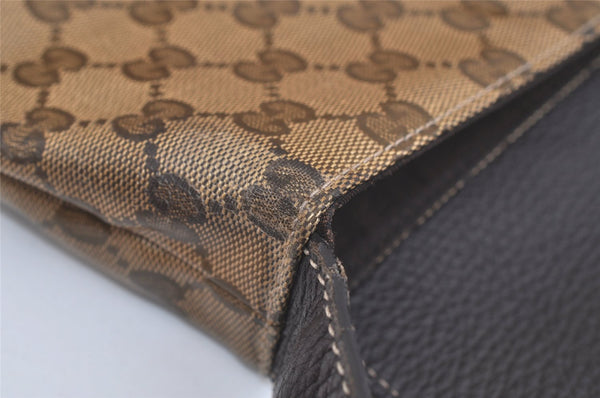 Authentic GUCCI GG Crystal Shoulder Cross Bag GG PVC Leather 272351 Brown 4435K