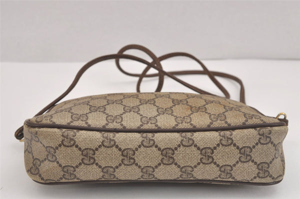 Authentic GUCCI Shoulder Cross Body Bag GG PVC Leather Brown Junk 4436J