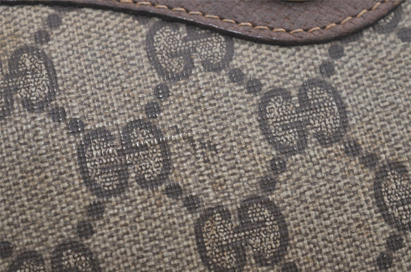 Authentic GUCCI Shoulder Cross Body Bag GG PVC Leather Brown Junk 4436J