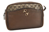 Authentic GUCCI Vintage Shoulder Bag Purse GG PVC Leather Brown Junk 4437J