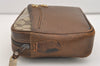 Authentic GUCCI Vintage Shoulder Bag Purse GG PVC Leather Brown Junk 4437J