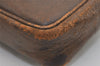 Authentic GUCCI Vintage Shoulder Bag Purse GG PVC Leather Brown Junk 4437J