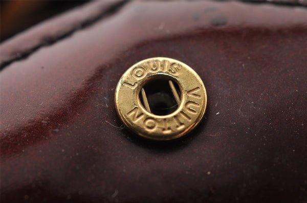 Auth Louis Vuitton Vernis Rose Wood Avenue Shoulder Bag Wine Red M93510 LV 4438I