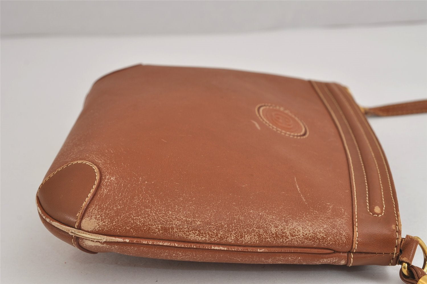 Authentic GUCCI Vintage Shoulder Cross Body Bag Purse Leather Brown 4438J