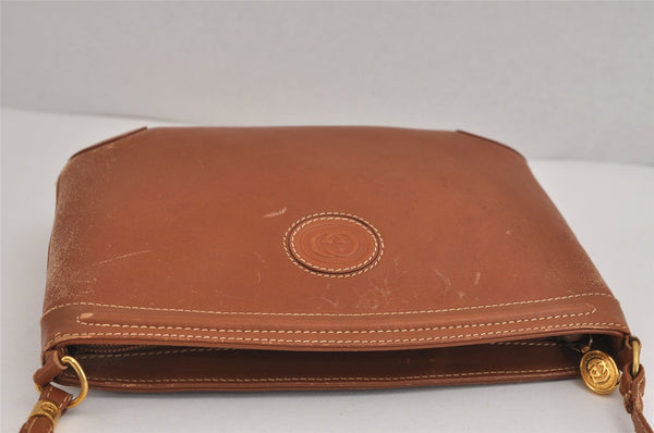 Authentic GUCCI Vintage Shoulder Cross Body Bag Purse Leather Brown 4438J