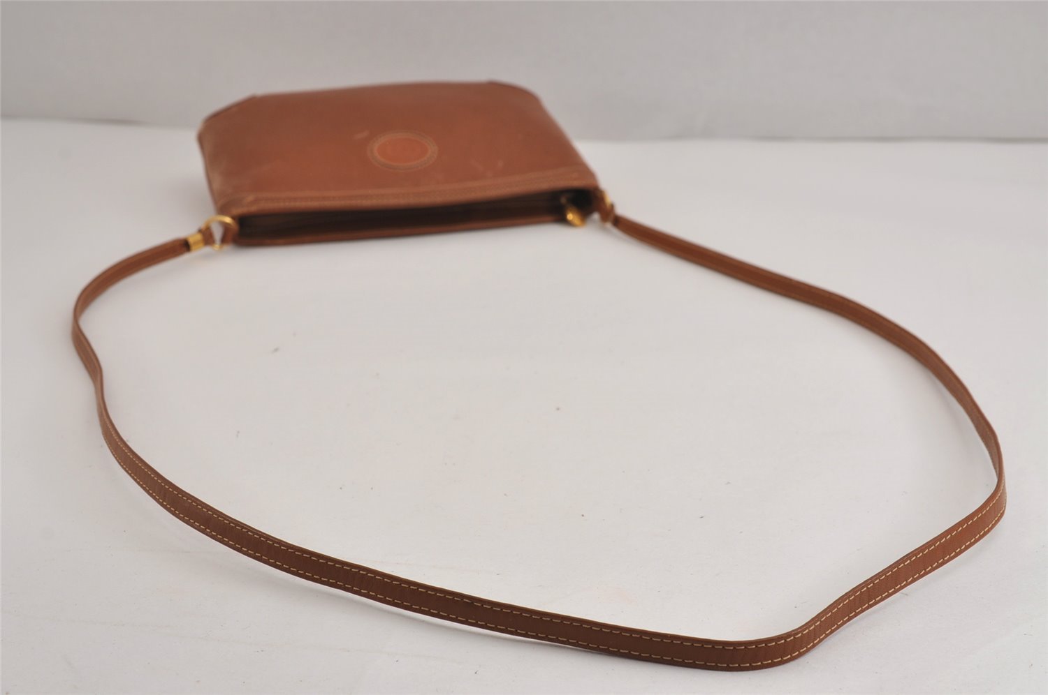 Authentic GUCCI Vintage Shoulder Cross Body Bag Purse Leather Brown 4438J