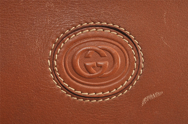 Authentic GUCCI Vintage Shoulder Cross Body Bag Purse Leather Brown 4438J