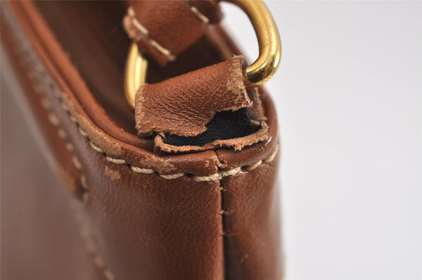 Authentic GUCCI Vintage Shoulder Cross Body Bag Purse Leather Brown 4438J