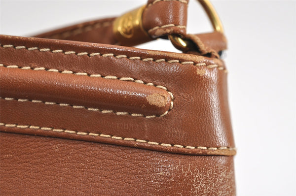 Authentic GUCCI Vintage Shoulder Cross Body Bag Purse Leather Brown 4438J
