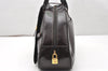 Authentic Christian Dior Double Saddle Trotter Boston Bag Enamel Brown 4438K